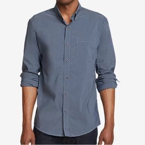 Eddie Bauer voyager flex long sleeve shirt casual button down up roll tab